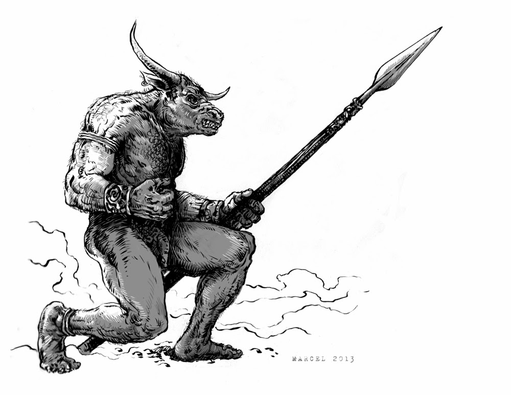 Рисунки карандашом минотавр