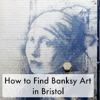 How to Find Banksy Art in Bristol Banksy work 'The Girl with the Pierced Ear Drum', with title overlaid.