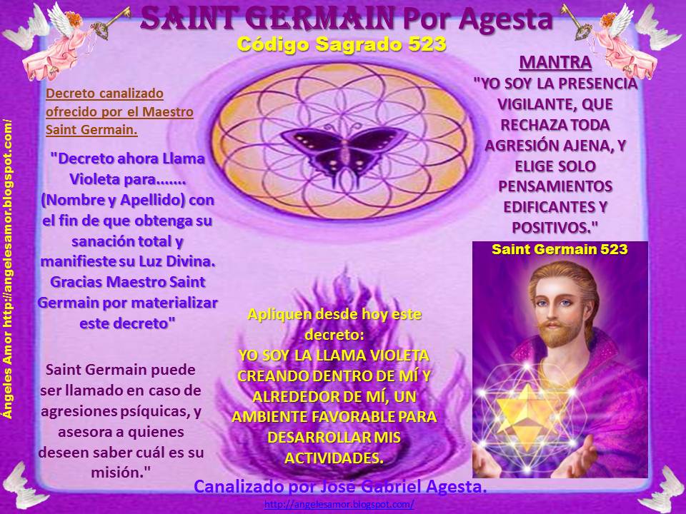Ángeles Amor MENSAJE DEL MAESTRO SAINT GERMAIN, canalizado por José