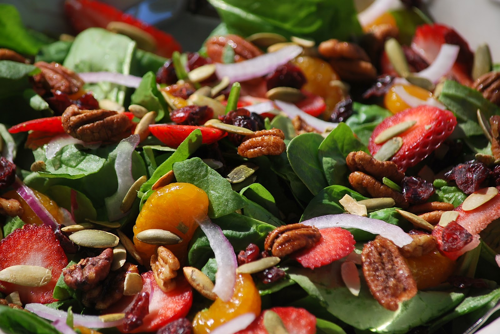 My story in recipes Spinach Salad with Warm Citrus Vinaigrette