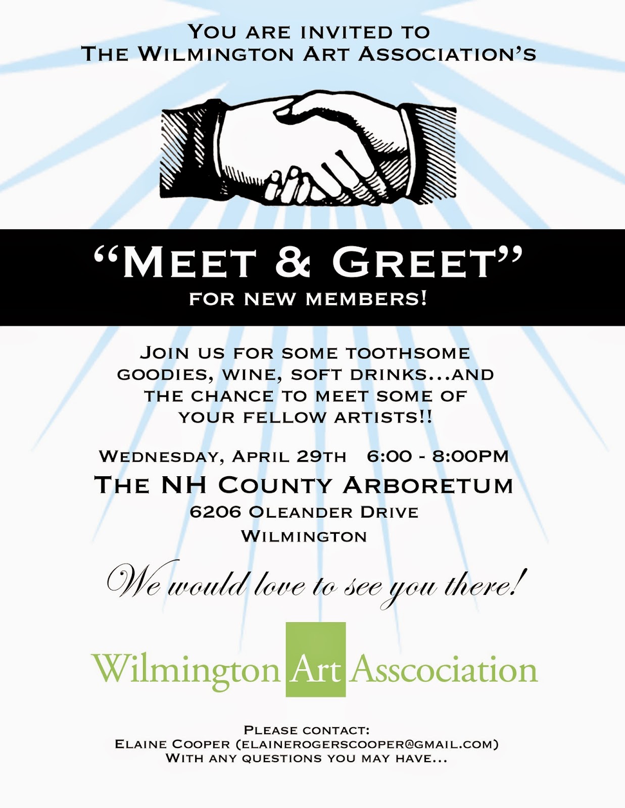 Wilmington Art Association Eblast: Meet and Greet Invitation