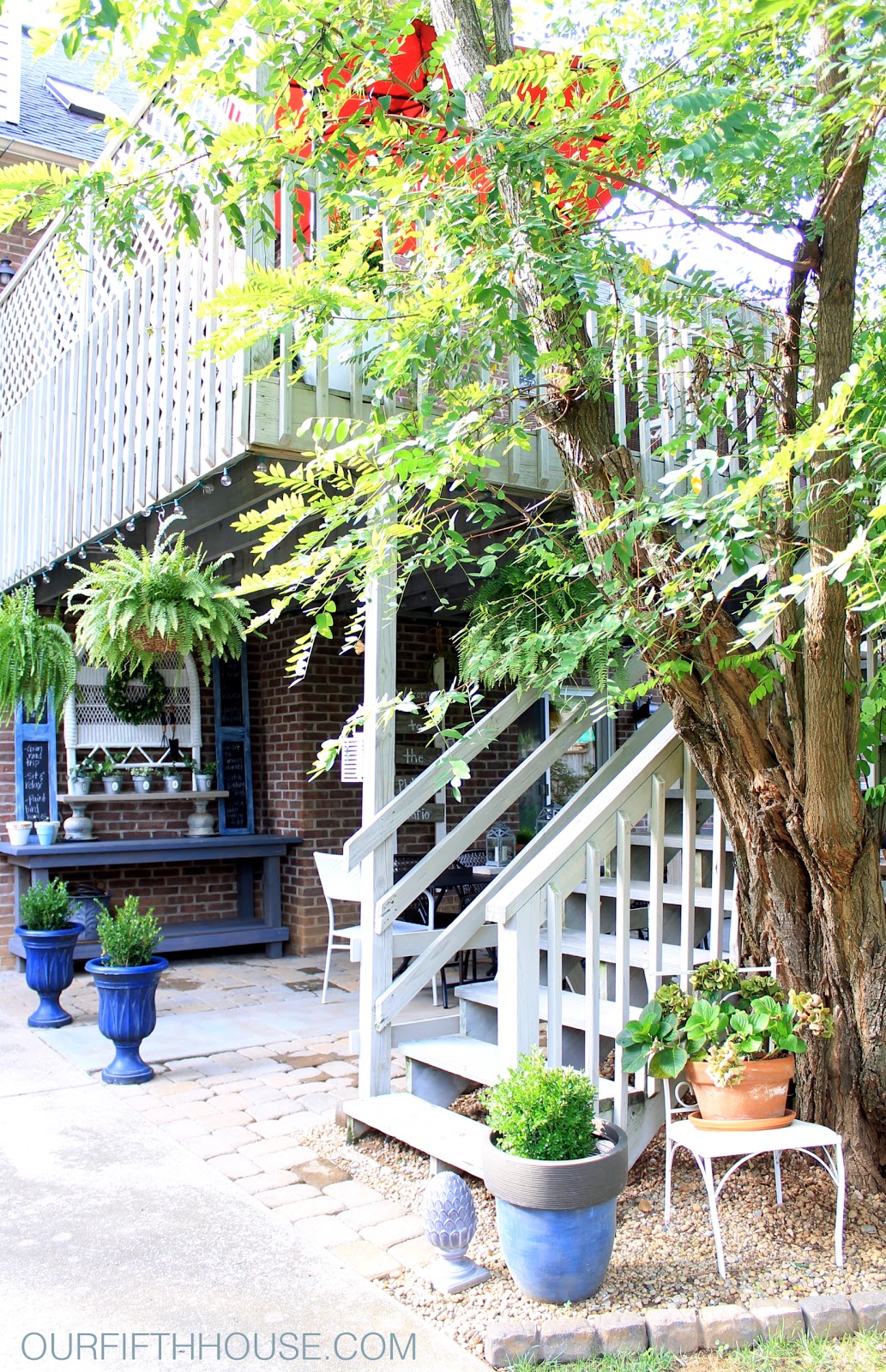 patio under deck on Outdoor Dining Room Our Covered Patio Area