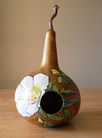 painted birdhouse gourd