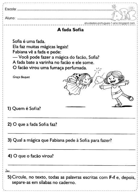Interpretação de texto com perguntas do tipo: Quem é Sofia?