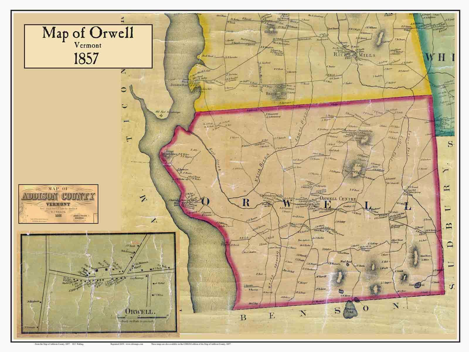 Vermont Dead Line Orwell Detective Society, 1862