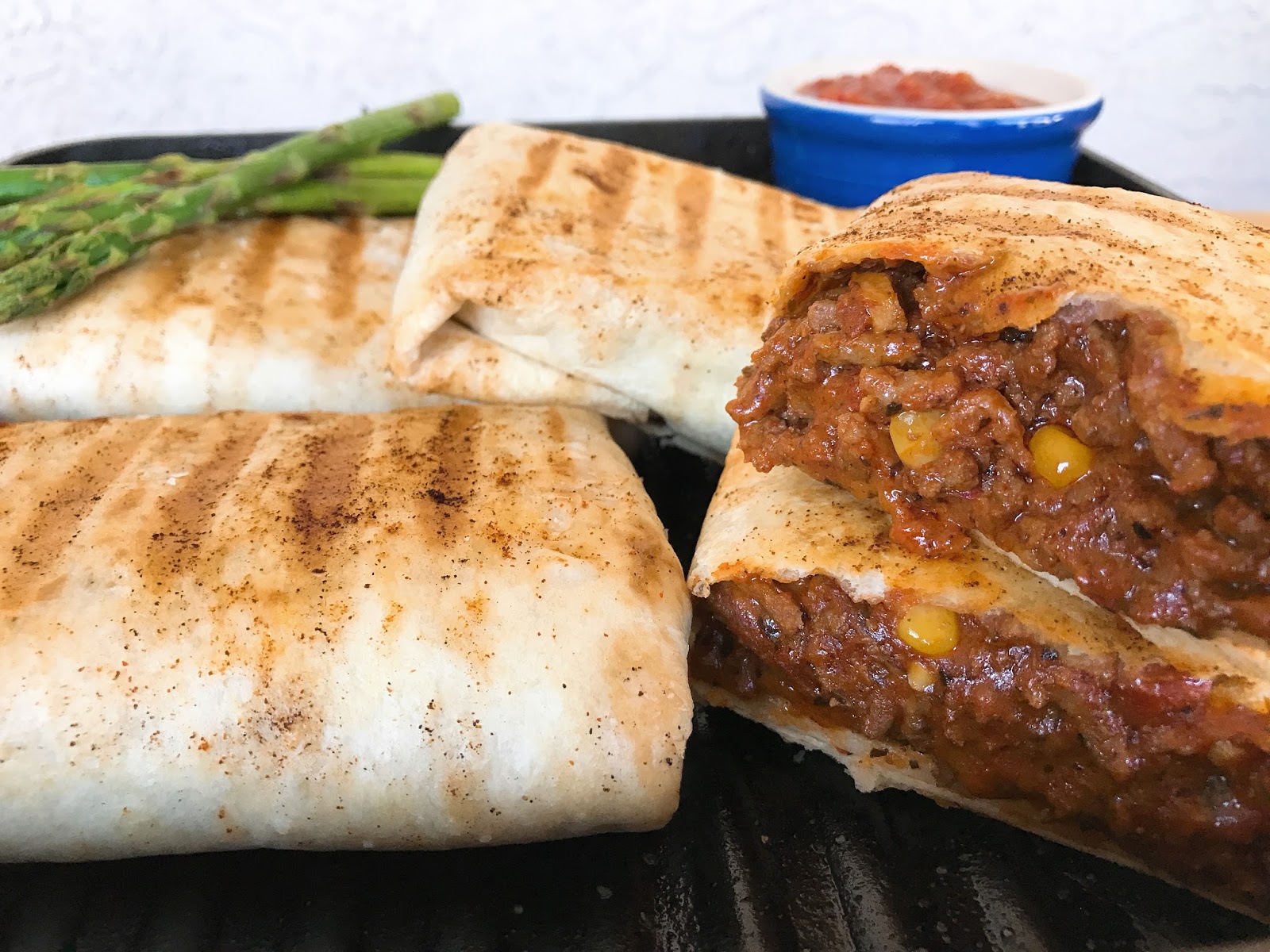 Grilled Beef and Cheese Burritos