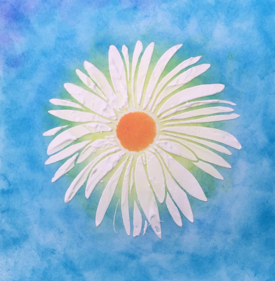 A Crafting Niche Inkylicious Daisy Stencil Card
