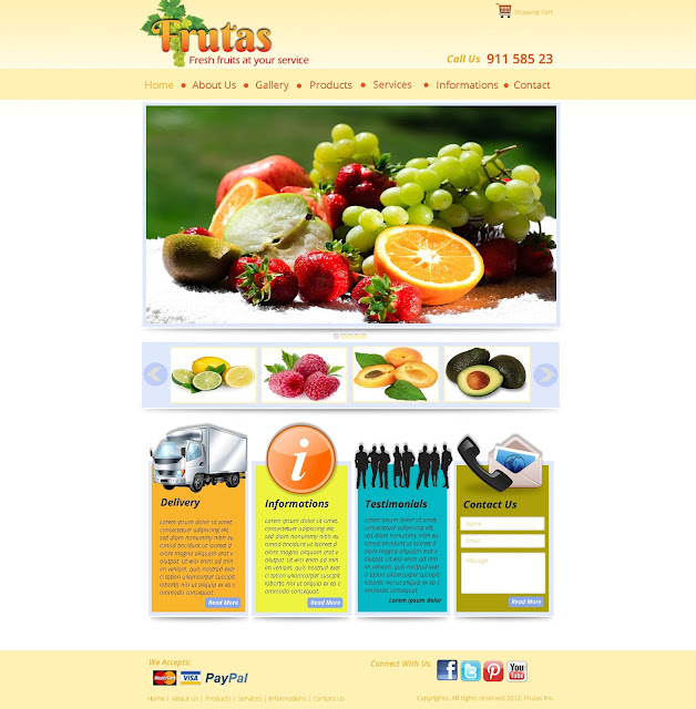 site Templates Design Fruits Services Template