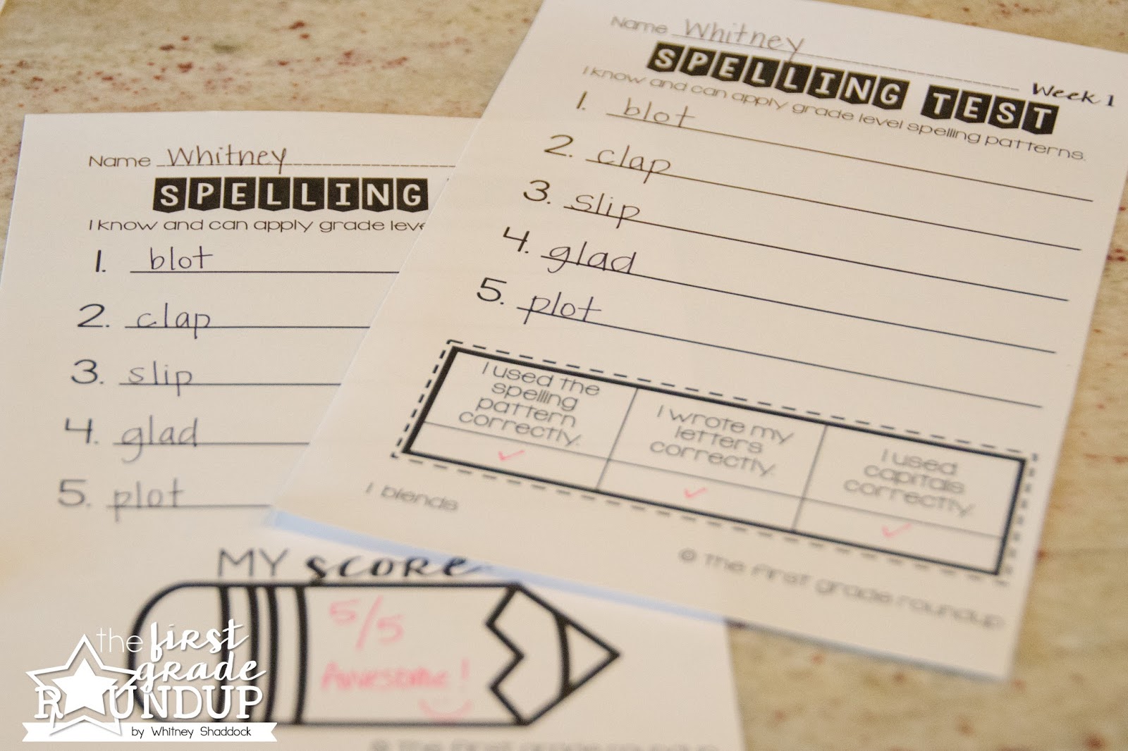 Spelling Tests for First Graders - Firstgraderoundup