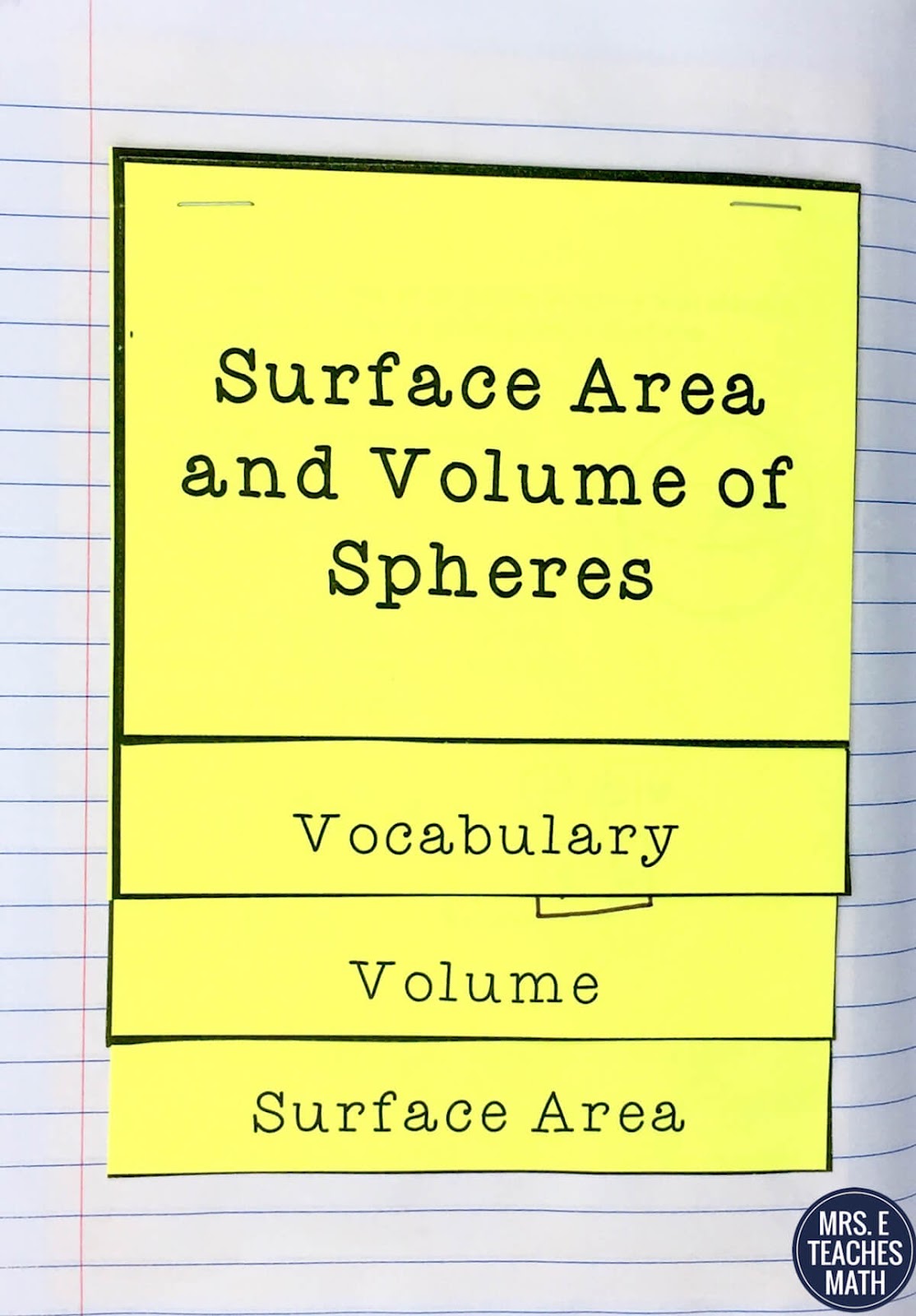 Surface Area and Volume INB Pages | Mrs. E Teaches Math