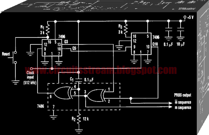 Pseudo Random Bit Sequence Generator Circuit Diagram | Electronic Circuit Diagrams & Schematics