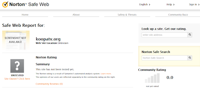 Norton Safe Web KoopaTV untested unrated