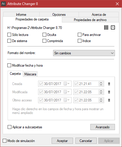 Cambia los atributos de archivos y carpetas desde el menú contextual de Windows