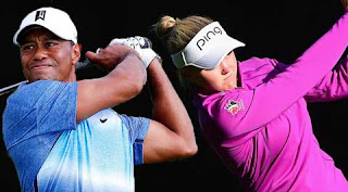 Tiger Woods and Brooke Henderson