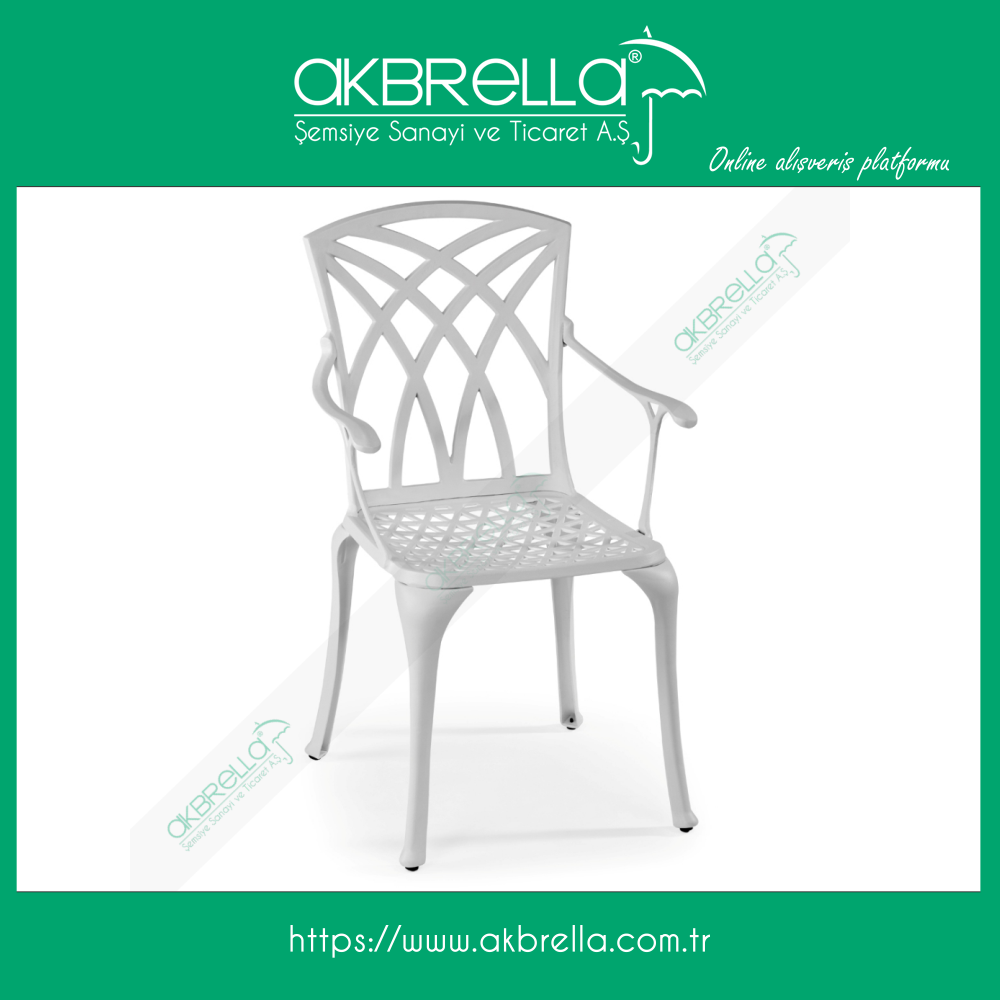Beyaz Spor Dokum Sandalye Bahce Mobilyalari