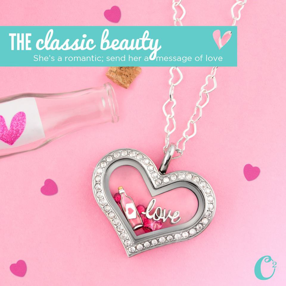The Classic Beauty Origami Owl Heart Living Locket - Com create yours today at StoriedCharms.com