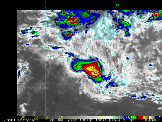 Image satellite de la forte tempête tropicale Emeraude