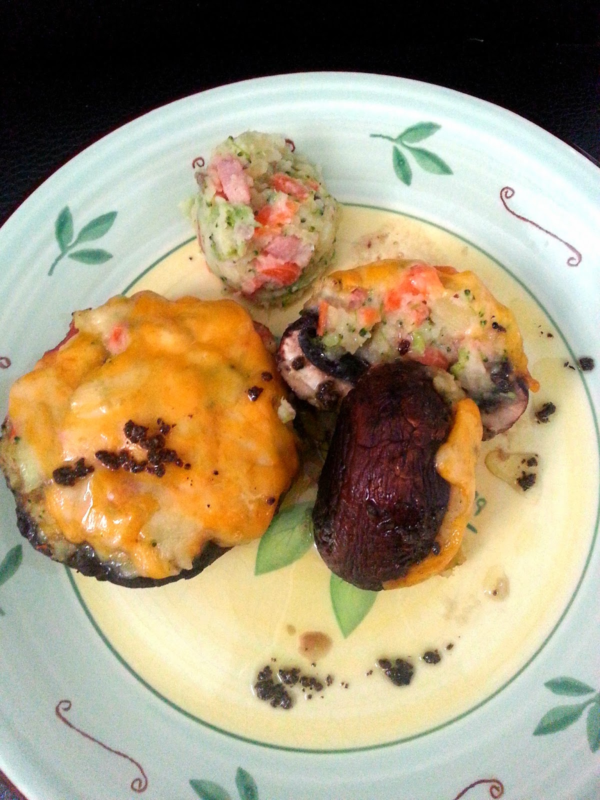 Baking on Cloud 9 Portobello mushroom stuffed with potato