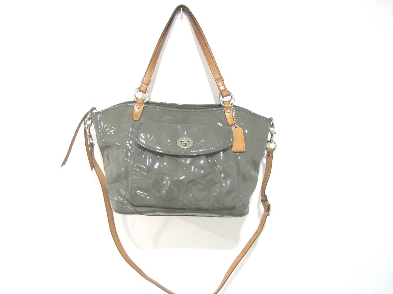 grey patent leather bag The Bags Affairs ~ Satisfy your lust for designer bags: COACH GREY LEAH PATENT LEATHER TOTE ...