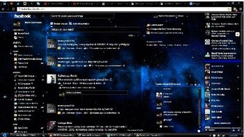 Tema Dark blue galaxy facebook 