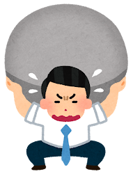 重圧に苦しむ人のイラスト(男性・ビジネス)