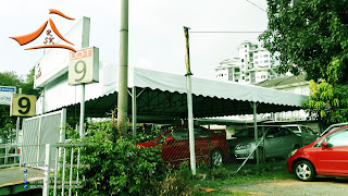 Custom A Shape Canopy Canvas 31' x 31' - Client have requested to change the current canvas to a new one. The client's business nature will be use car / refinance car which located near by Ampang Point.
