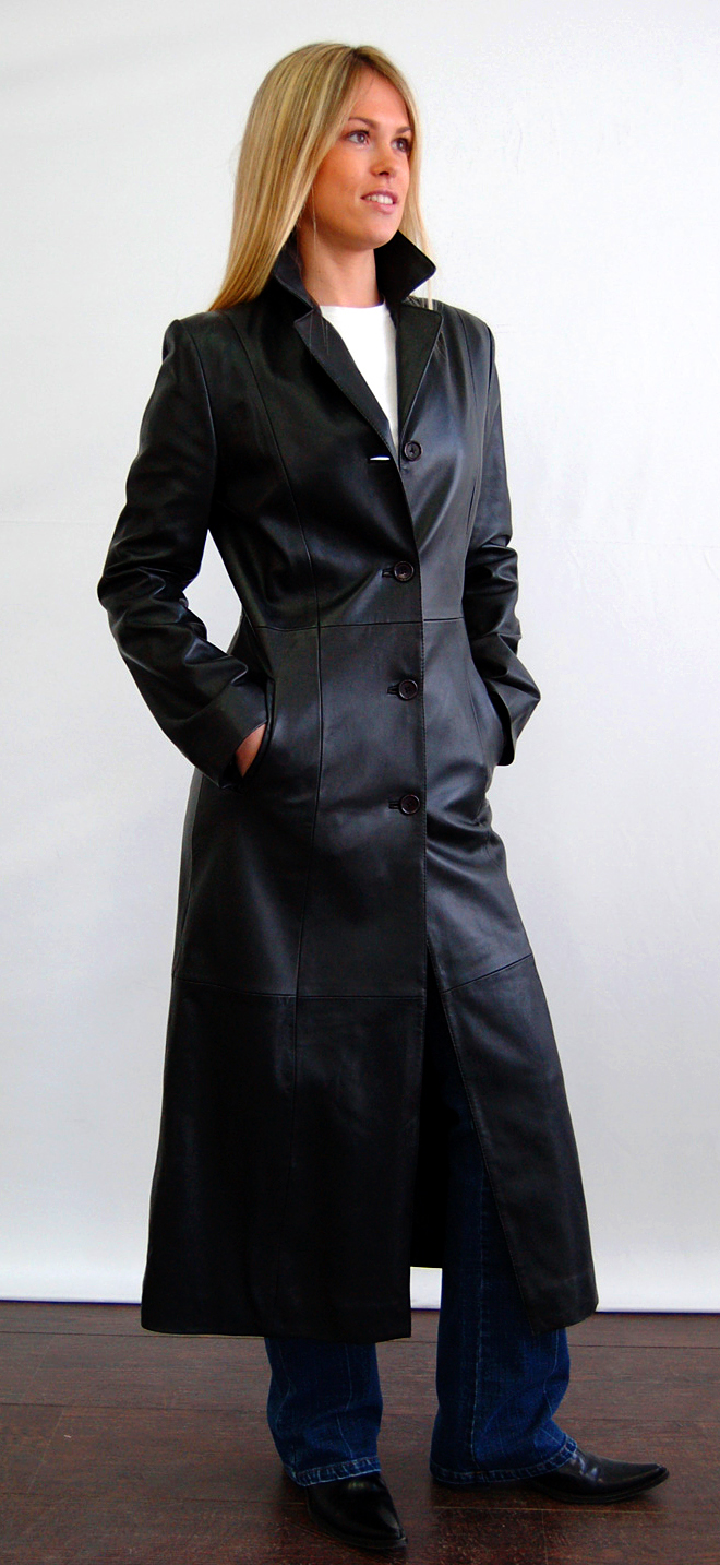 Leather Coat Daydreams: The classic long black leather coat