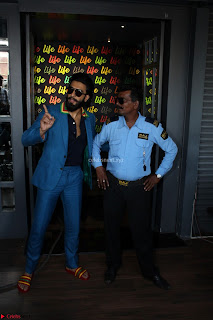 Ranveer Singh in Blue Blazer Spotted Life Bar ~  Exclusive 03