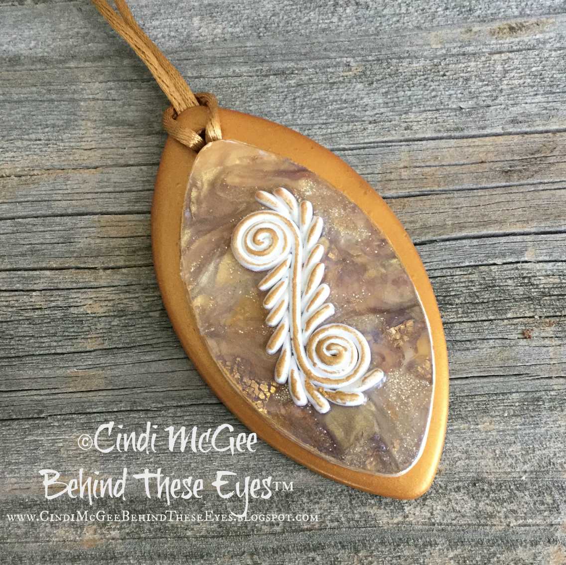 Getting Golden Polymer Clay Paisley Pendants