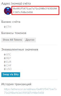 номер электронного кошелька эфириум