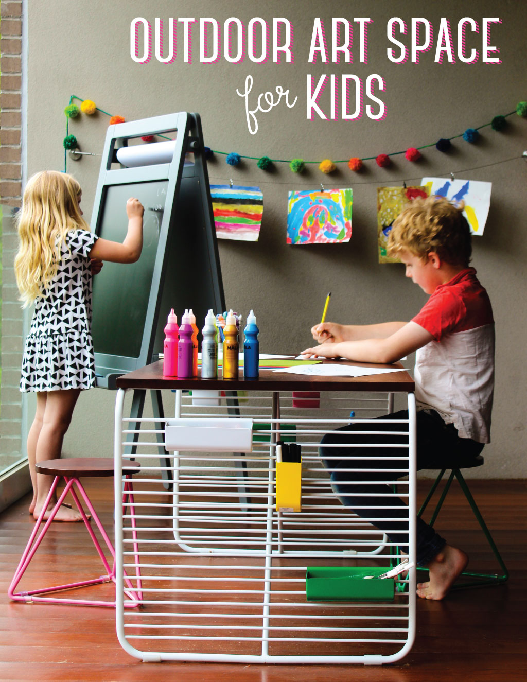 NotSoSAHM Outdoor Art Space for Kids