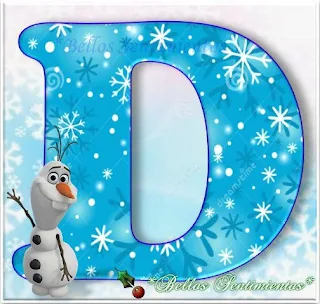 Lindo Alfabeto de Olaf. Olaf Cute Free Printable Alphabet.