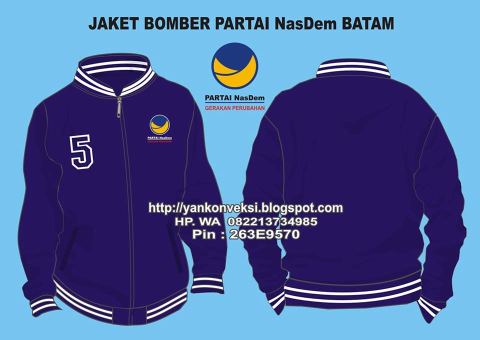 JAKET BASEBAL PARTAI NASDEM