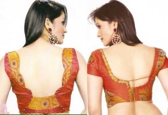 Blouse back neck designs catalogue for silk sarees