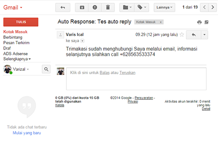 Cara mengaktifkan Vacation Response pada ymail 4 Cara mengaktifkan Vacation Response pada ymail 4