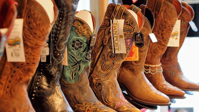 Cowboy boots at the visitors' center in Austin, Texas
