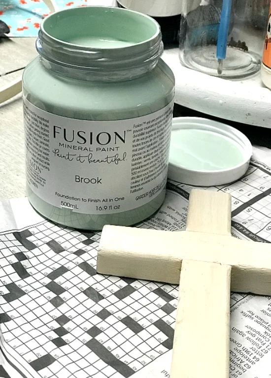 Fusion Mineral Paint in Brook to paint Easter Crosses