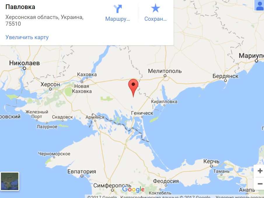 Карта малая каховка