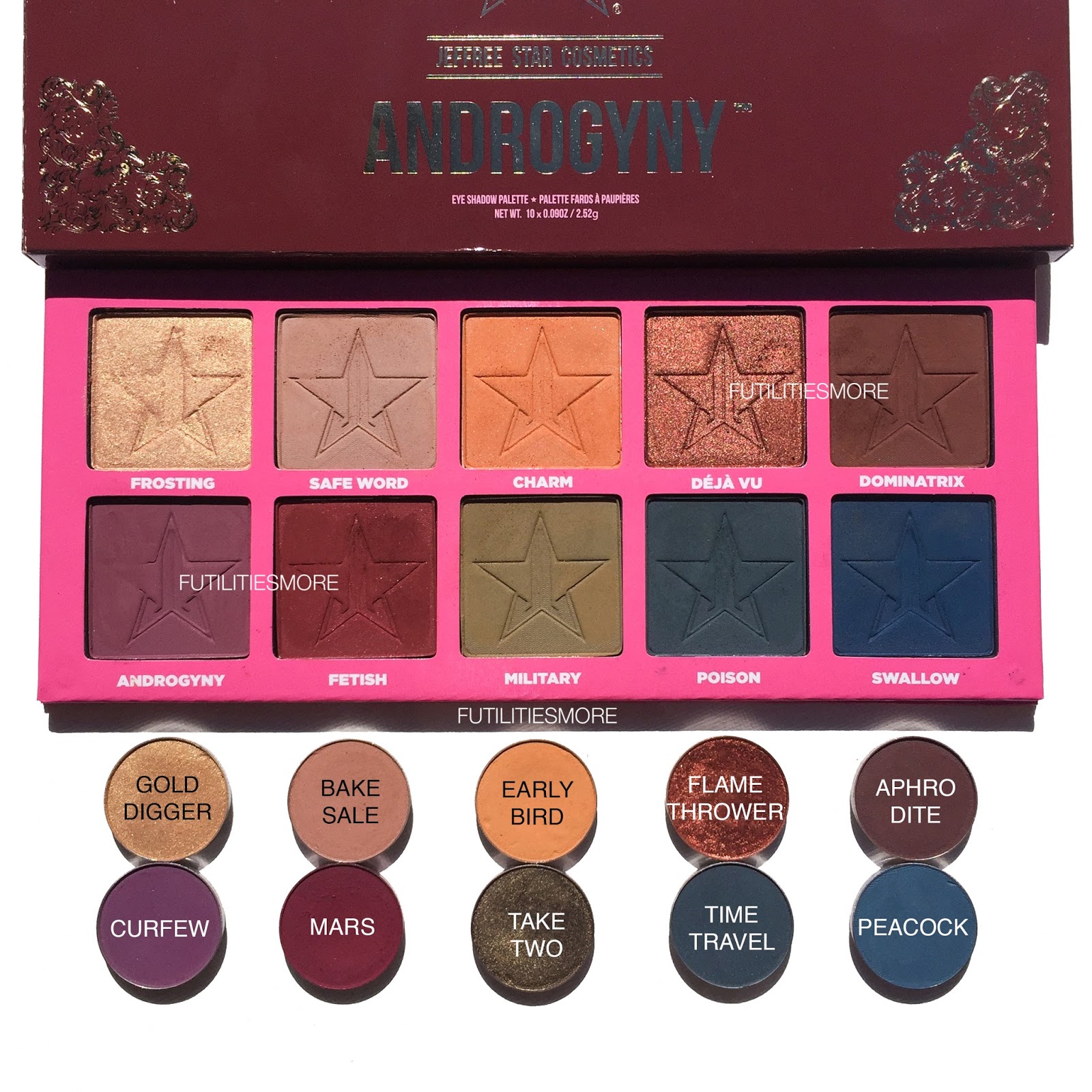 Futilities and More JEFFREE STAR ANDROGYNY PALETTE DUPES WITH MAKEUP