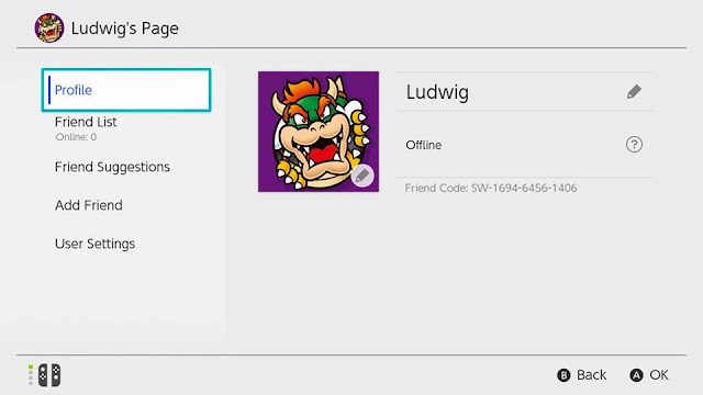 Ludwig's Page Nintendo Switch purple Bowser profile avatar