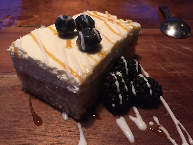 David Dickensauge's Tres Leches Cake with Blueberries and Blackberries