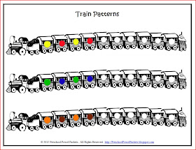 FREE Printable: Pattern Trains | Preschool Powol Packets