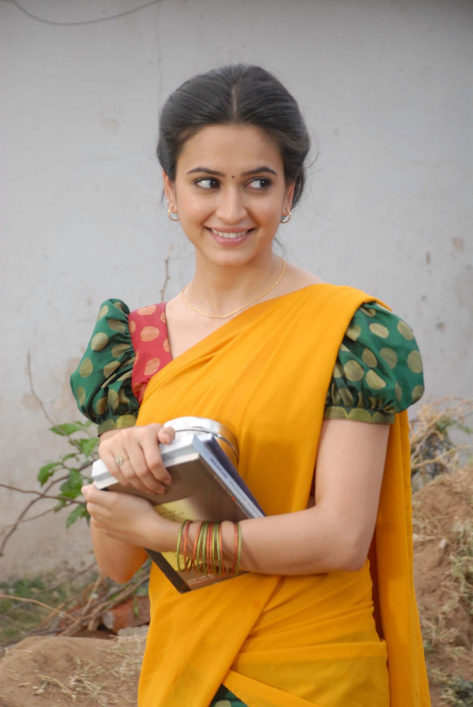 Kriti Kharbanda Cute Stills In Yellow Half Saree Tollywood Stars
