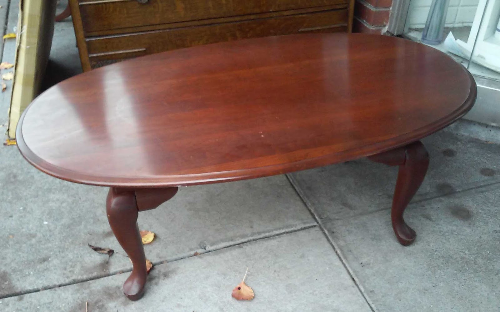 UHURU FURNITURE & COLLECTIBLES: SOLD Coffee Table with Cabriole Legs - $50