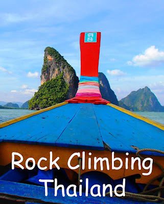 Travel the World: Rock climbing is a popular activity in Thailand. Rock climbing Ko Panyi in Phang Nga Bay also provides great views of the Muslim fishing village below.