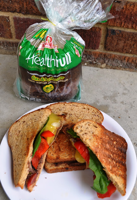 Grilled Vegetable Sandwich with Black Bean Hummus