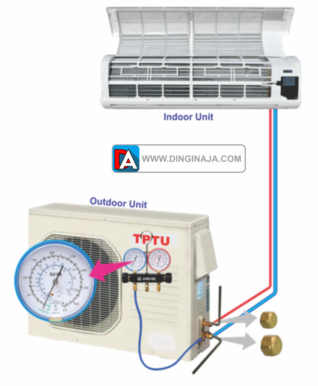Cara Pump Down AC Split - Dinginaja