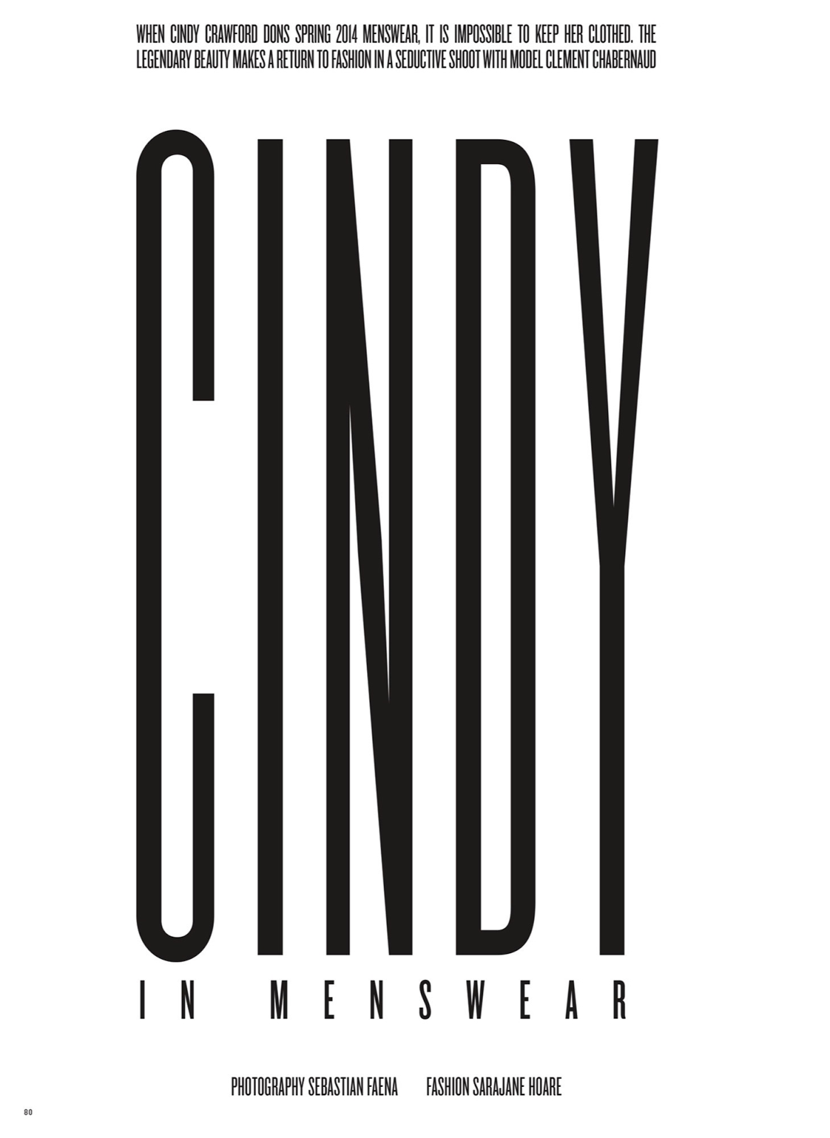 cindy in menswear: cindy crawford and clement chabernaud by sebastian
