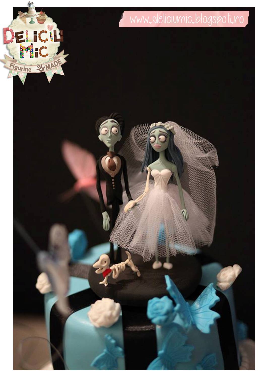 Figurine tort nunta - Corpse Bride cake topper