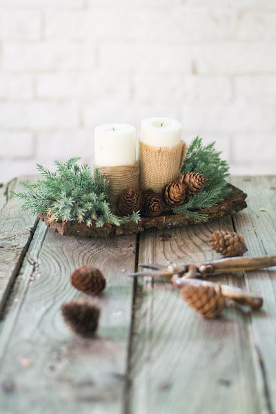 Centro de mesa rústico